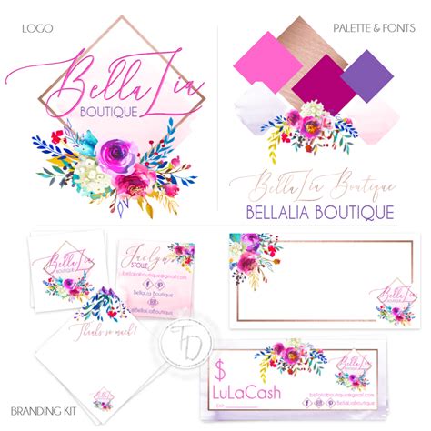 The Logo And Business Cards Are Designed To Look Like Watercolor