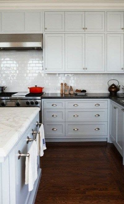 The color of these kitchen cabinets is lunar grey, and it works so well with brass hardware. benjamin moore soft whites | Benjamin's Moore's Gentle Gray Paint. A soft grey could be nice wi ...