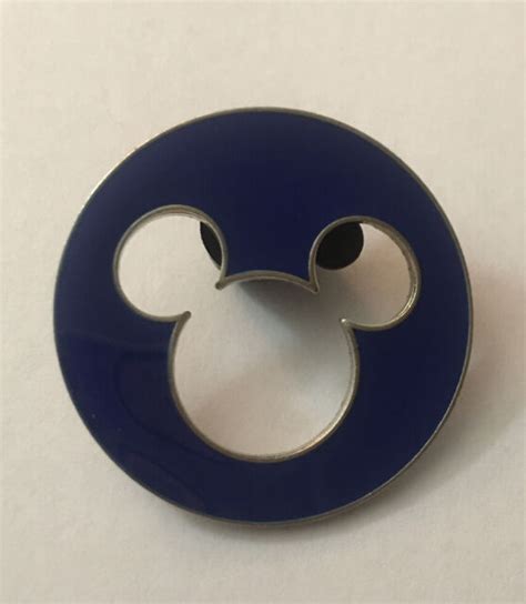Disney Pin Round Mickey Mouse Head Cut Out Royal Blue Ebay