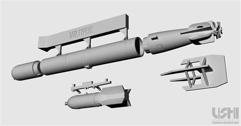 Japanese Navy Aerial Torpedo Set 2 Types 5pcs
