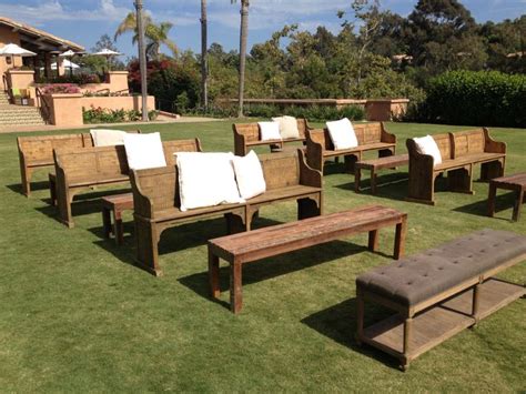 Ceremony With Benches And Pews At Rancho Valencia Outdoor
