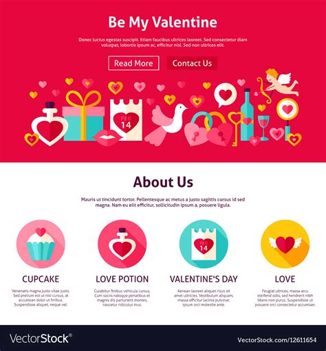 Be My Valentine Web Design Royalty Free Vector Image