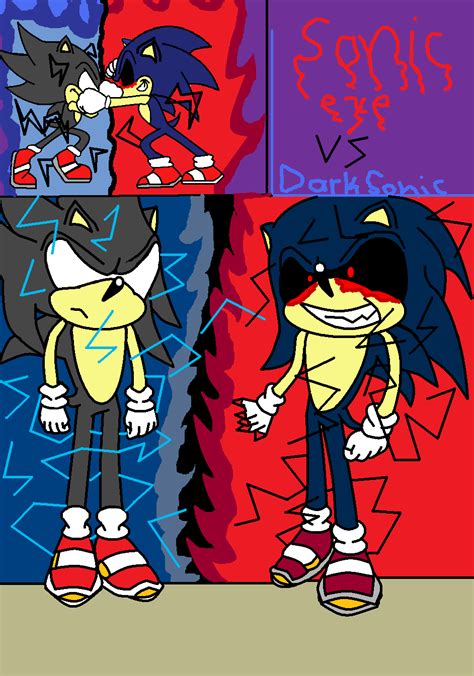 Dark Sonic Vs Sonic Exe By Superyutenpng By Superdeitydeviant On Deviantart