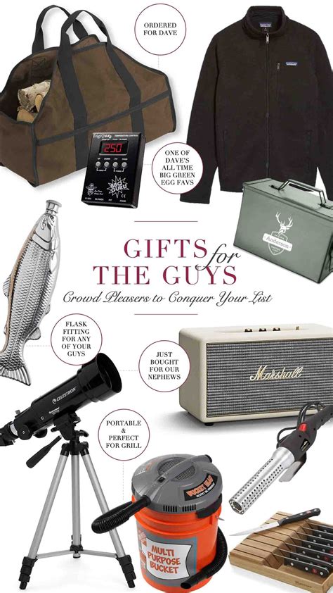 From sweet treats to gifts that will get him a better's night rest, these 28 gifts tell your partner how much he means to you. Holiday Gift Ideas for Guys - Dads & Brothers, Husbands ...