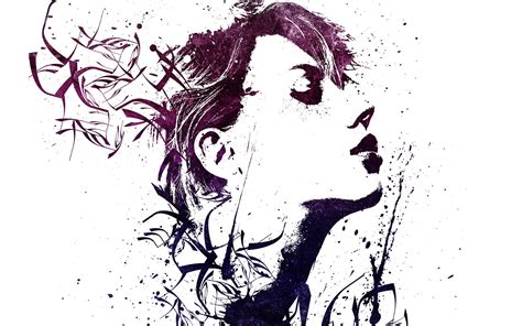 Download Woman Digital Art Drawing Wallpaper