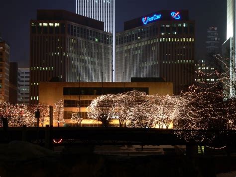 Gene Leahy Mall With The Christmas Lights All Up Omaha Nebraska