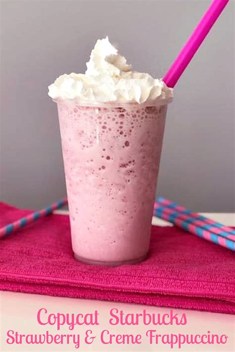 Copycat Starbucks Strawberry And Crème Frappuccino Recipe In 2021