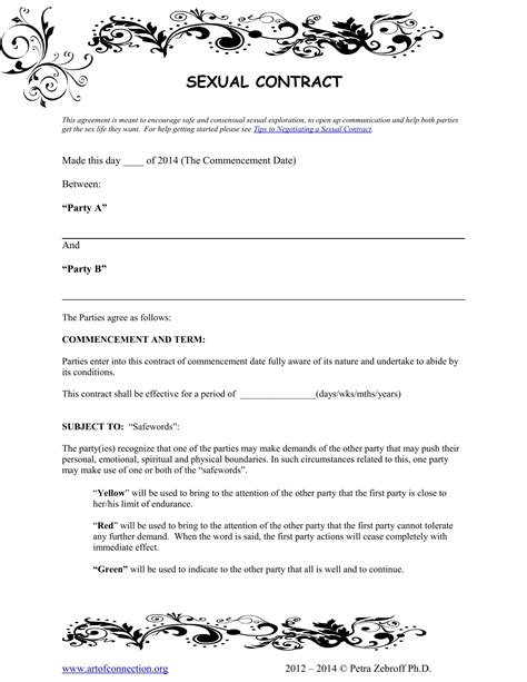 Sex Contract Template Form Fill Out Printable Pdf Forms Online
