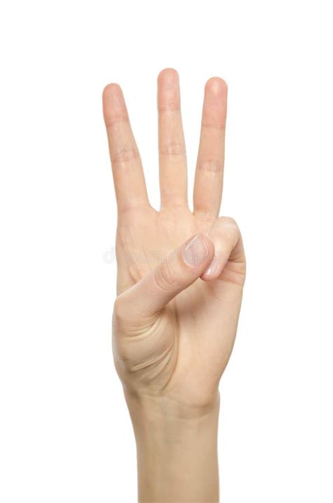 Woman Hand Showing Three Fingers Stock Photo Image Of Natural