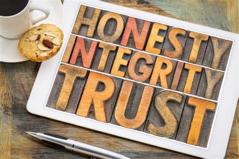 Trust Honesty Respect Words Stock Image Image Of Grunge Printing