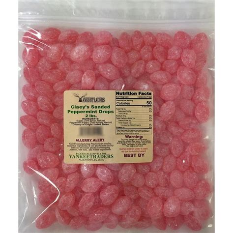 Claeys Sanded Peppermint Candy Drops 4 Lbs