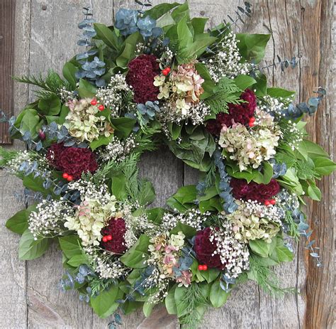 Christmas Wreath With Dried Flowers And Berries The Beauty Of