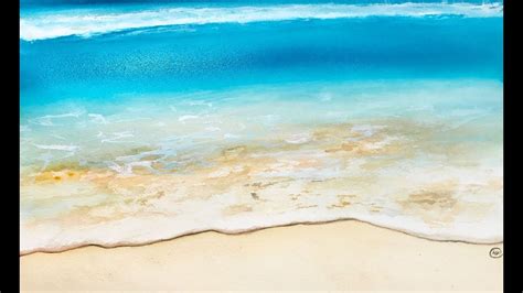 Beach In Watercolors Painting Tutorial Beach Watercolor Painting