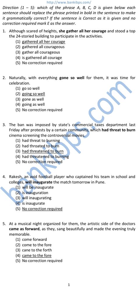Common mistakes committed by the candidates in conventional papers. IBPS PO English Question Paper