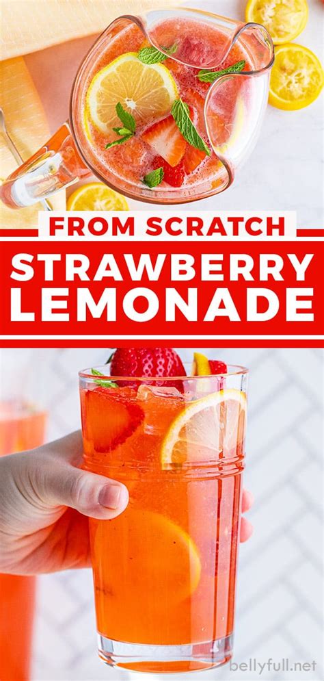 Strawberry Lemonade Recipe Easy From Scratch Belly Full