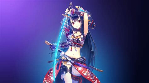 Anime Girl With Swords Wallpapers Wallpaper Cave