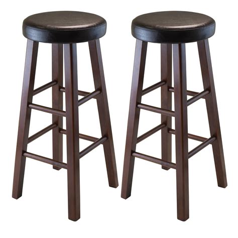 Round edges stool solid wood kd stool stackable leather cushion padded round stool backless chair for home restaurant cafe. Amazon.com: Winsome Wood Marta Assembled Round Bar Stool ...