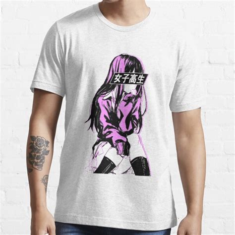 Schoolgirl Pink Sad Anime Japanese Aesthetic T Shirt For Sale By