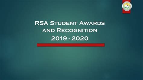 Rsa Student Awards 2019 2020 Youtube