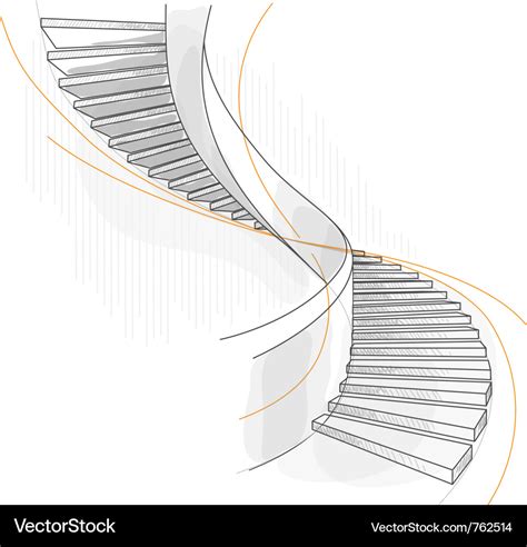 Sketch Of A Spiral Staircase Royalty Free Vector Image