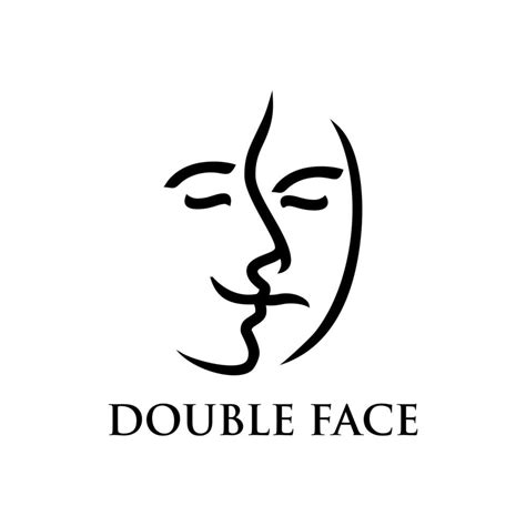 Two Face Double Face Logo Vector Template Design Element For Logo