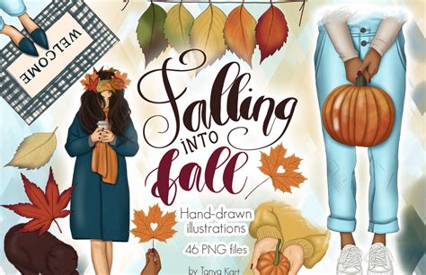 Falling Into Fall Clipart And Patterns Illustrazione