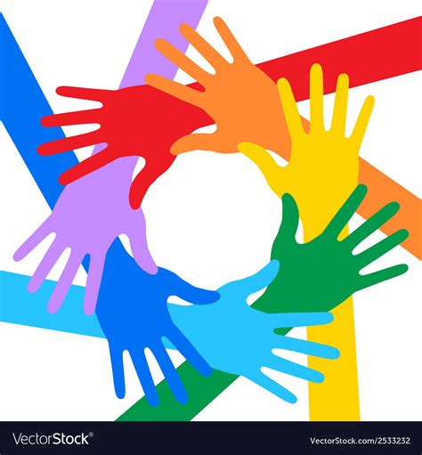 Rainbow Colors Hands Icon For Your Design Vector Image