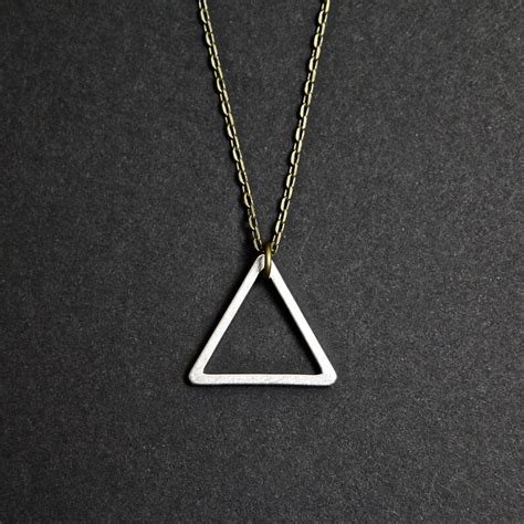 Silver Triangle Necklace Men S Necklace Symbolic Etsy
