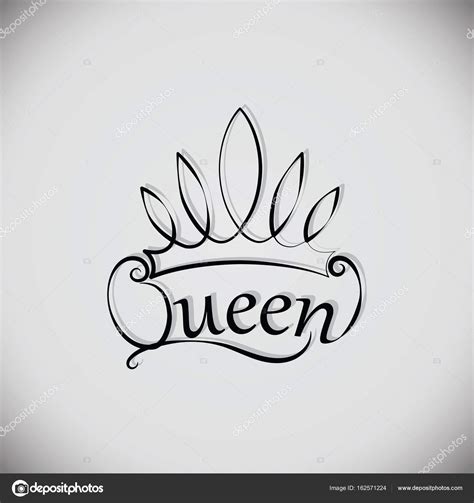 Queen And The Crown Emblem — Stock Vector