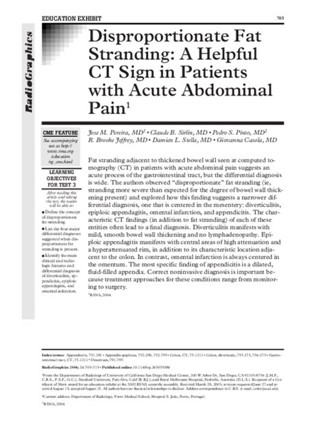 Pdf Disproportionate Fat Stranding A Helpful Ct Sign In Patients