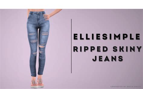 Sims 4 Elliesimple Ripped Skinny Jeans The Sims Book
