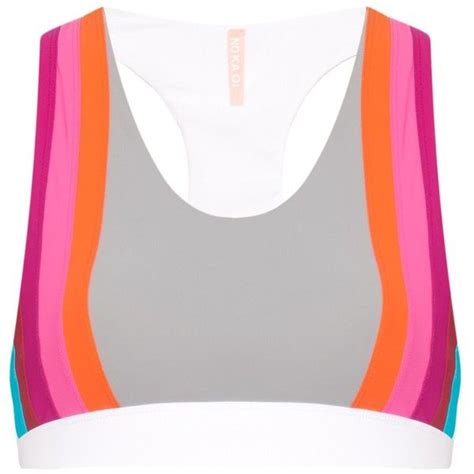 NO KA OI Honi Rainbow Stripes Sports Bra RUB Liked On Polyvore Featuring Activewear