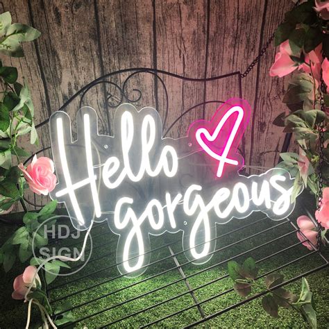 Hello Gorgeous Neon Sign Custom Wedding Decor Best Engagement Etsy