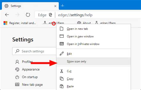 How To Hide Bookmark Text On Microsoft Edge Chromium
