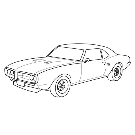 Pontiac Firebird Car Drawings Vintage Camaro Cars Coloring Pages My