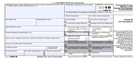 Whats New For 2019 Form 1099 B Irs Compliance