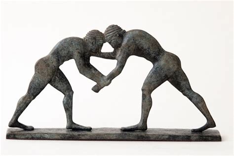 Ancient Greek Wrestling Athletes Bronze Statue Ancient Greece Olympic