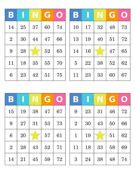 1000 Bingo Cards Pdf Download 4 Per Page Instant Printable Etsy Bingo Cards Bingo Cards To