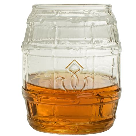 Barrel Shaped Whiskey Glass 10 Oz Rocks Glass Set Of Two