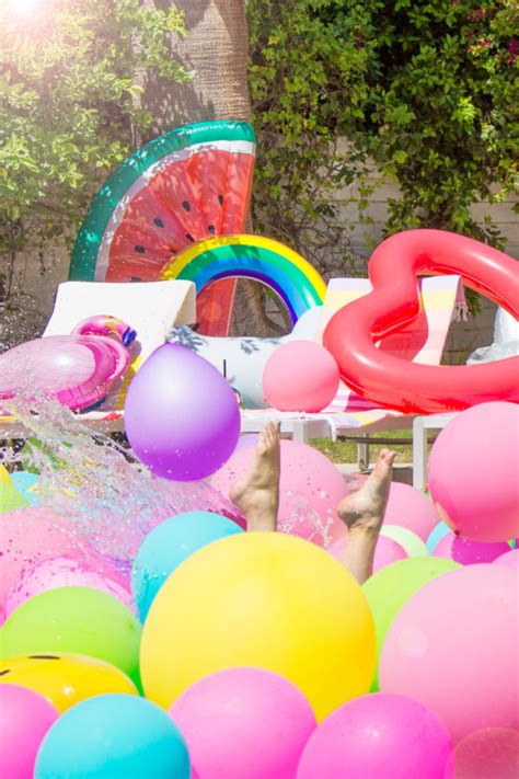 An Epic Rainbow Balloon Pool Party Studio Diy