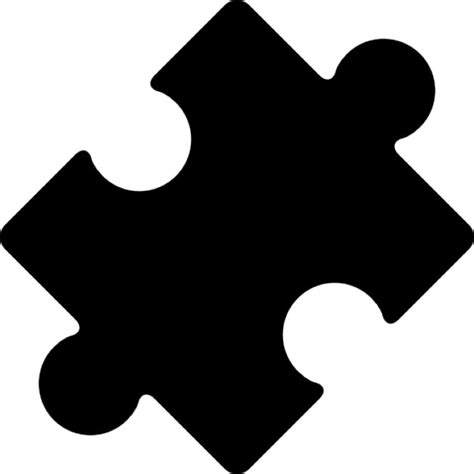 Black Rotated Puzzle Piece Icons Free Download