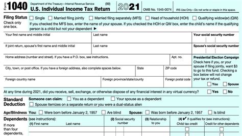 1040 Tax Form Instructions 2021 2022 1040 Forms