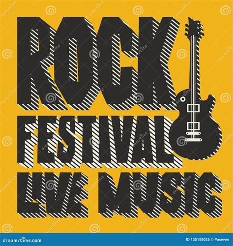 Banner For Rock Festival Of Live Music Stock Vector Illustration Of