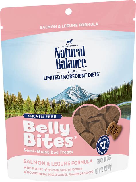 Who makes natural balance and where is it produced? Natural Balance Belly Bites Salmon & Legume Formula Grain ...