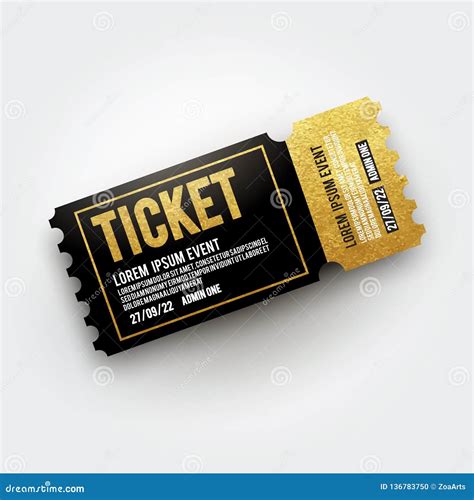 Ticket Of Cinema For Movie Admission Red Ticket For Theater Movie
