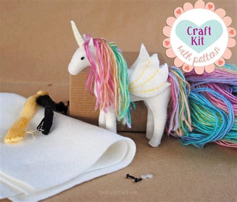 Unicorn Sewing Kit Make Your Own Stuffed Unicorn Diy Craft Kit Felt