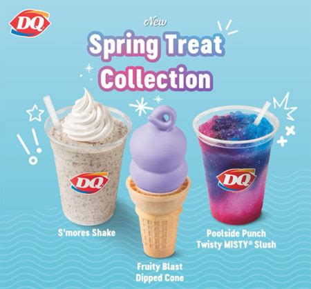 Dairy Queen Canada Smores Shake Fruity Blast Dipped Cone And