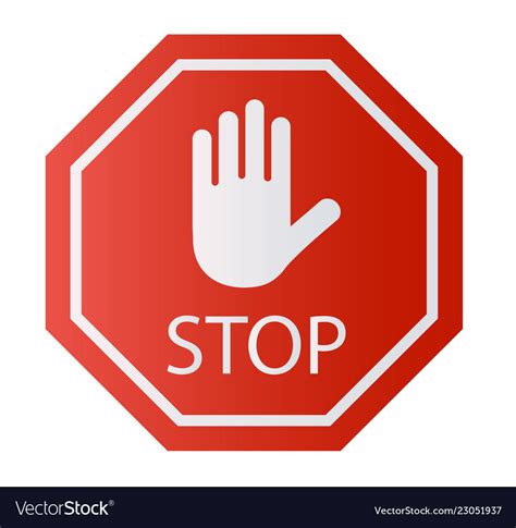 Red Stop Sign Isolated On White Background Vector Image