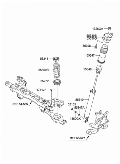 Rear Shock Absorber And Spring 2007 Hyundai Sonata Old Body Style