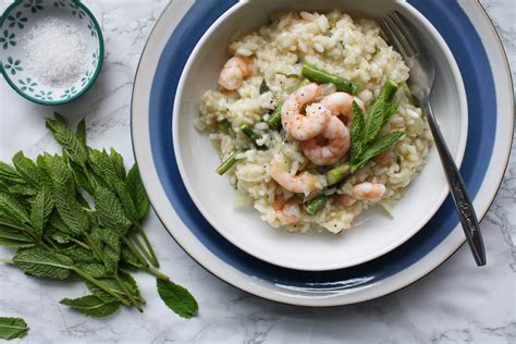 Zesty Asparagus Prawn And Mint Risotto Wish To Dish